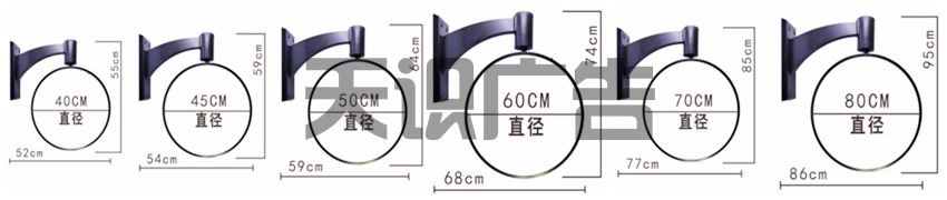 圆形双面亚克力吸塑旋转灯箱—尺寸规格(图2)